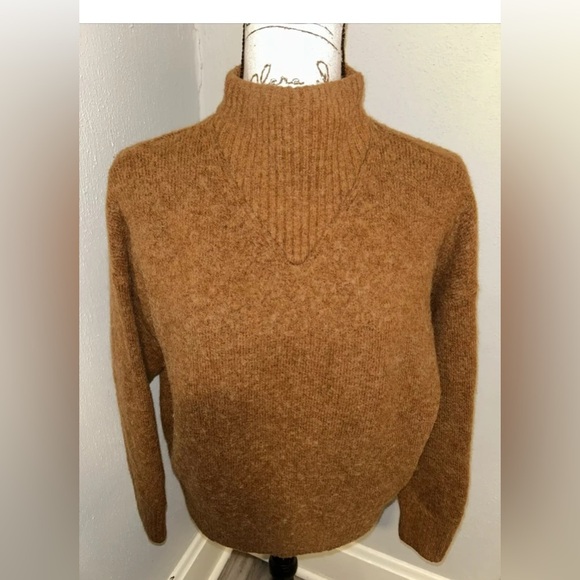 MADEWELL Dillon Mockneck Pullover Sweater in color heather cumin med - Picture 1 of 5